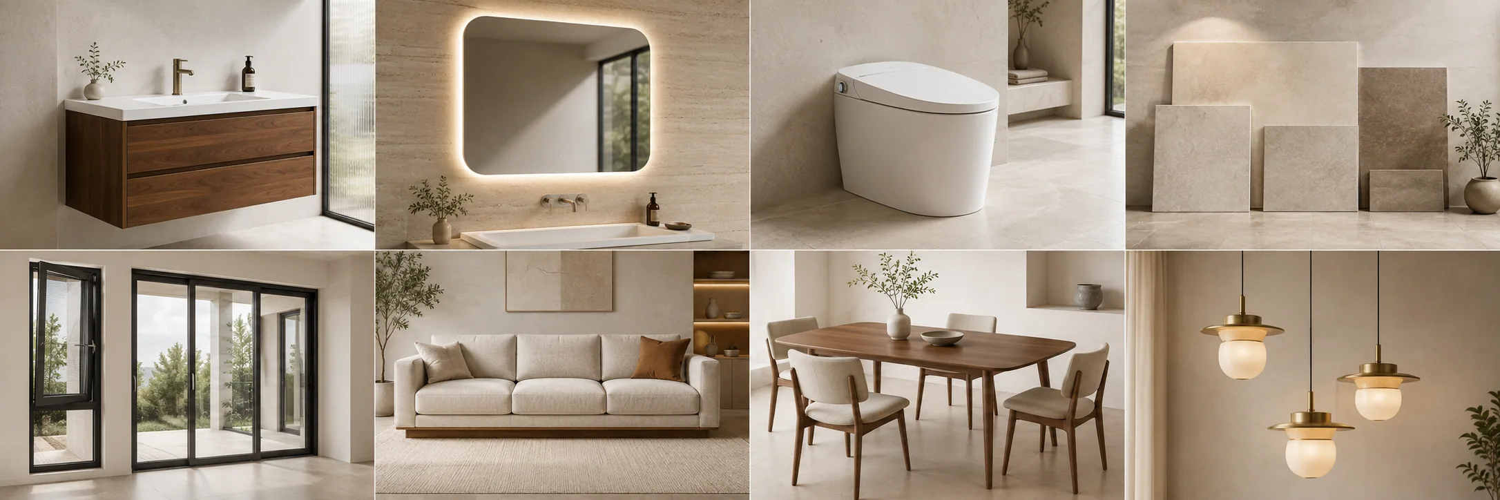 AI illustration of bathroom vanities; not a specific product from the named business.